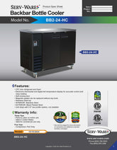 49" Back Bar Bottle Cooler, BB2-24-HC